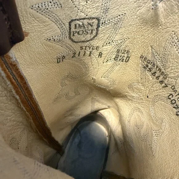 Dan Post Men's Milwaukee Leather Western Cowboy Boots size 8.5D - Picture 9 of 9